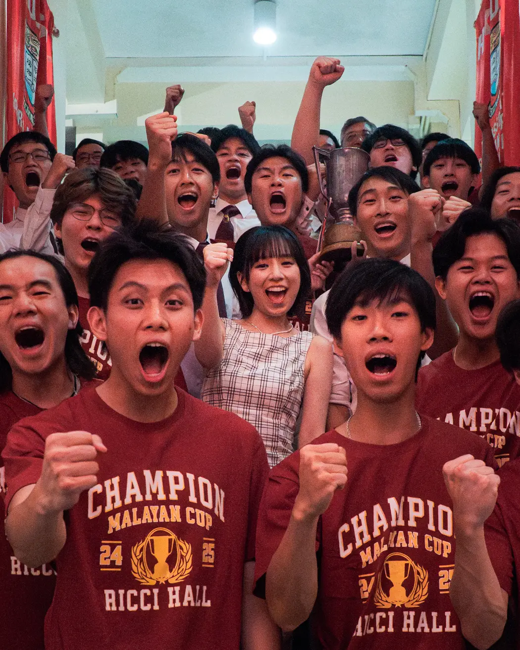 Ricci Hall celebrating the 2024–25 Malayan Cup inter-hall championship